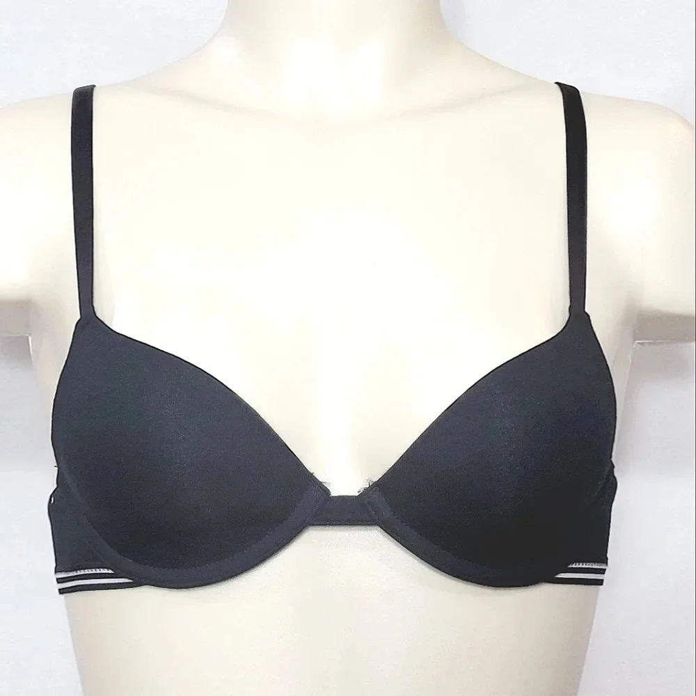 32A Xhilaration Cotton T-Shirt‎ Convertible UW Bra Ebony Black  New with Tags